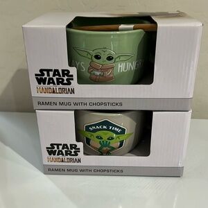 Star Wars Ramen Mugs with Chopsticks Bundle New